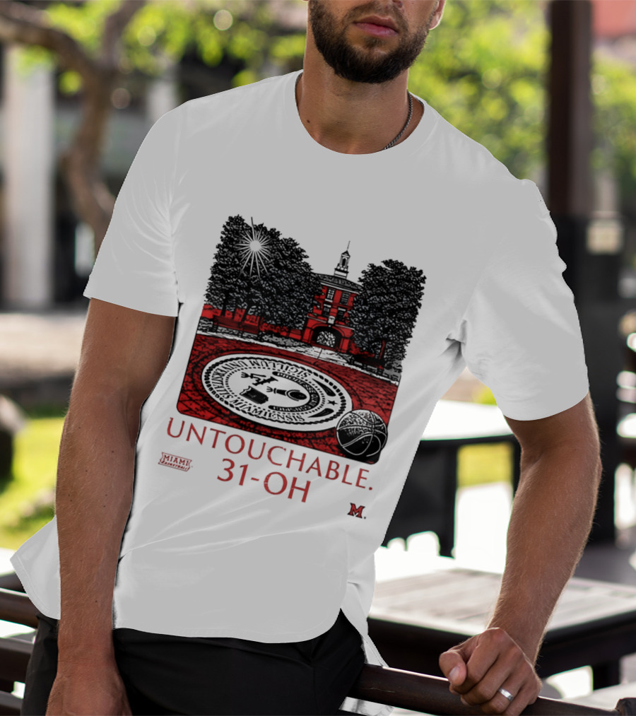 Miami RedHawks Untouchable 31 OH Historic Seal And Building T-Shirt