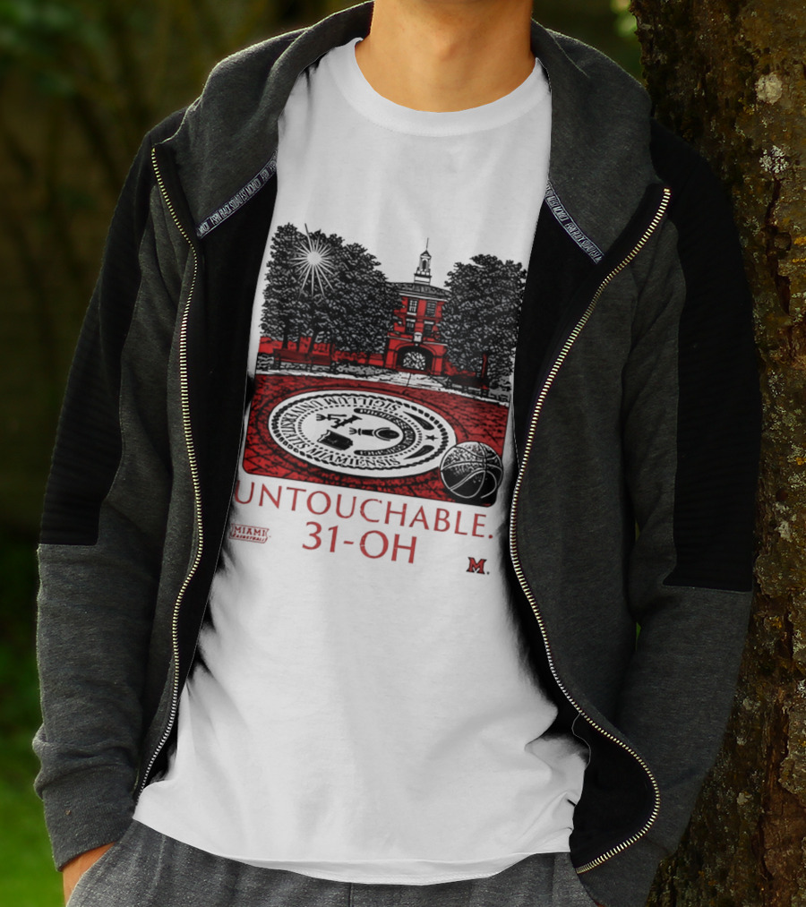Miami RedHawks Untouchable 31 OH Historic Seal And Building T-Shirt