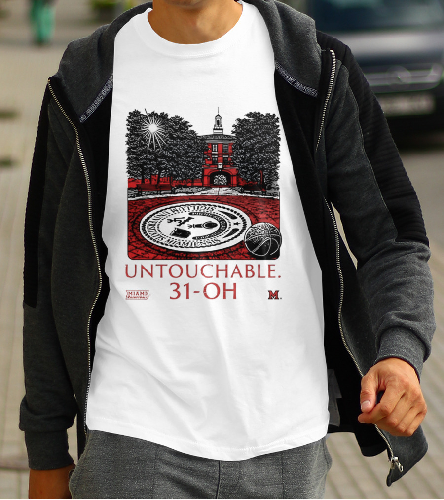 Miami RedHawks Untouchable 31 OH Historic Seal And Building T-Shirt
