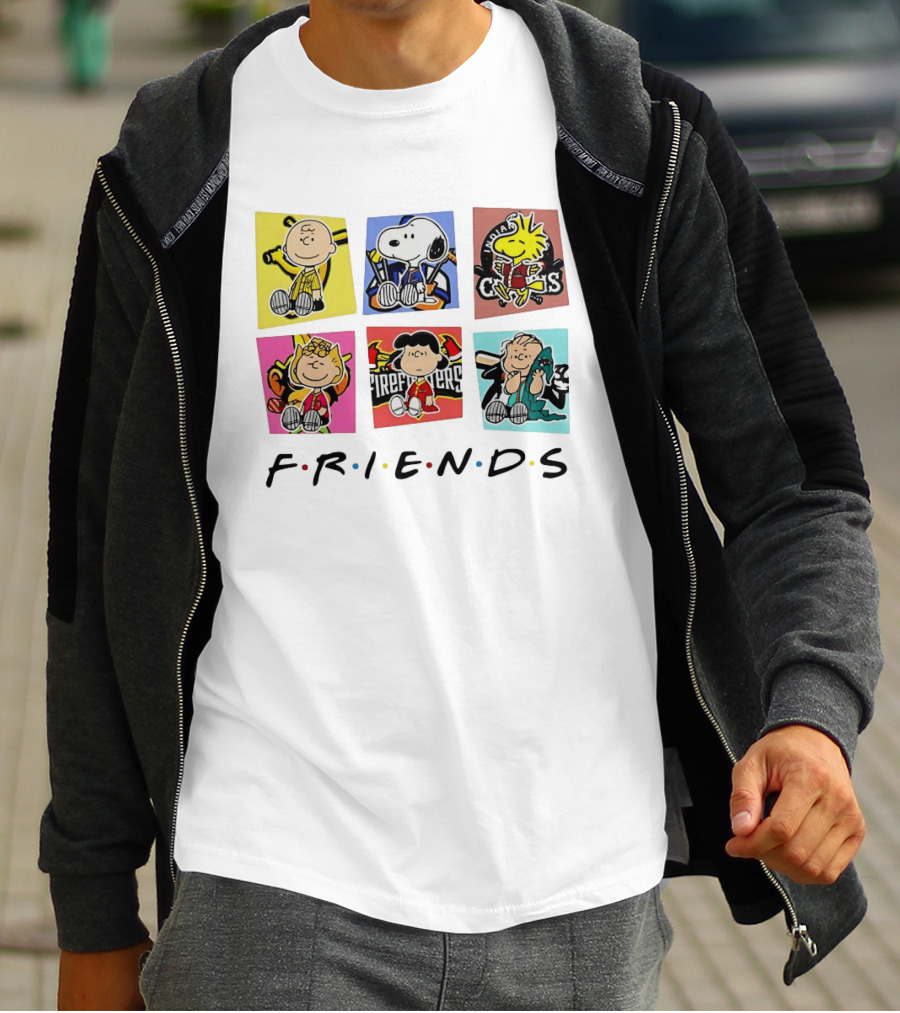 FRIENDS Peanuts Characters Indianapolis Colts, Firefighters, And Snoopy T-Shirt