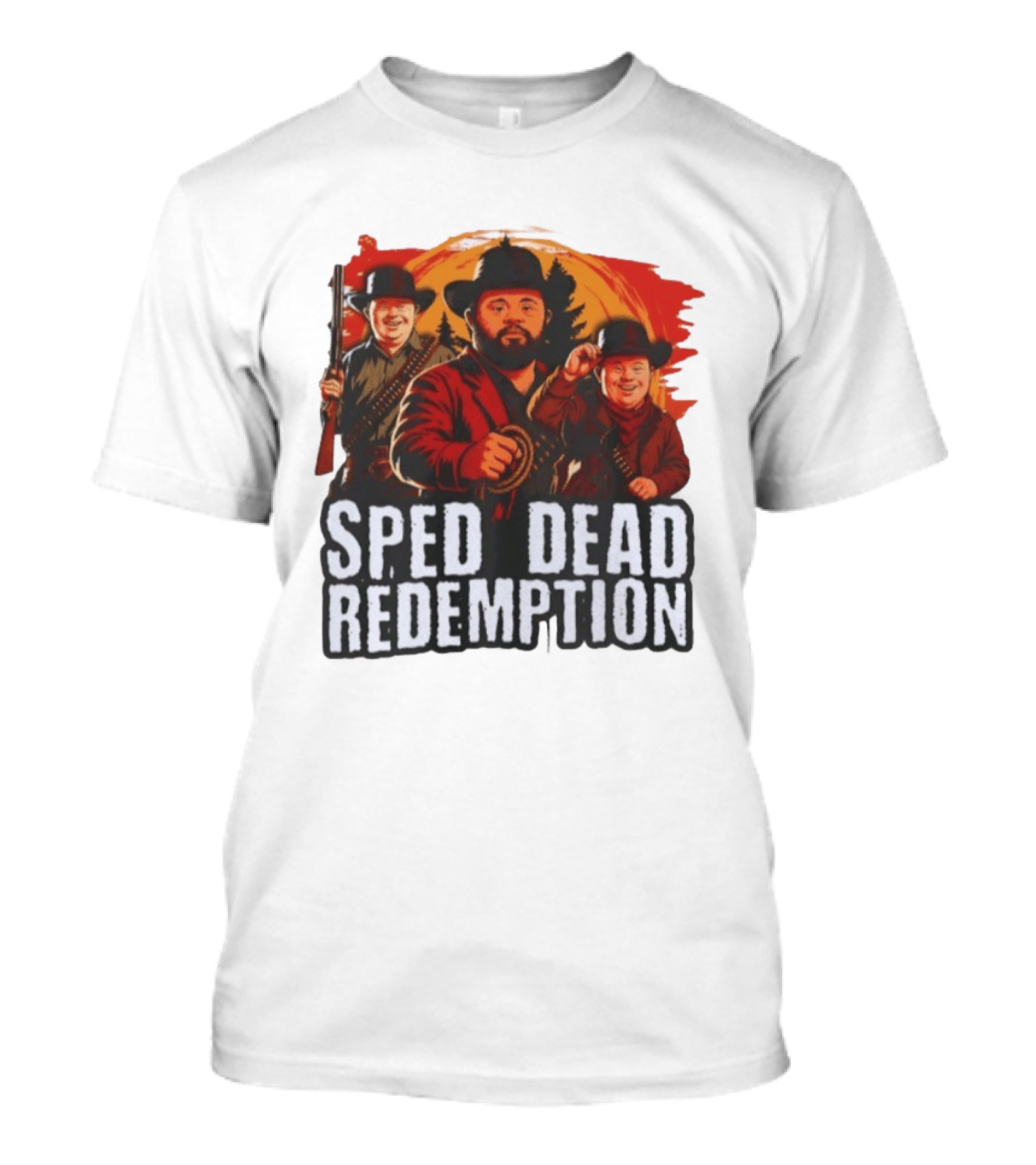 Sped Dead Redemption Parody Western Movie Cowboys T-Shirt