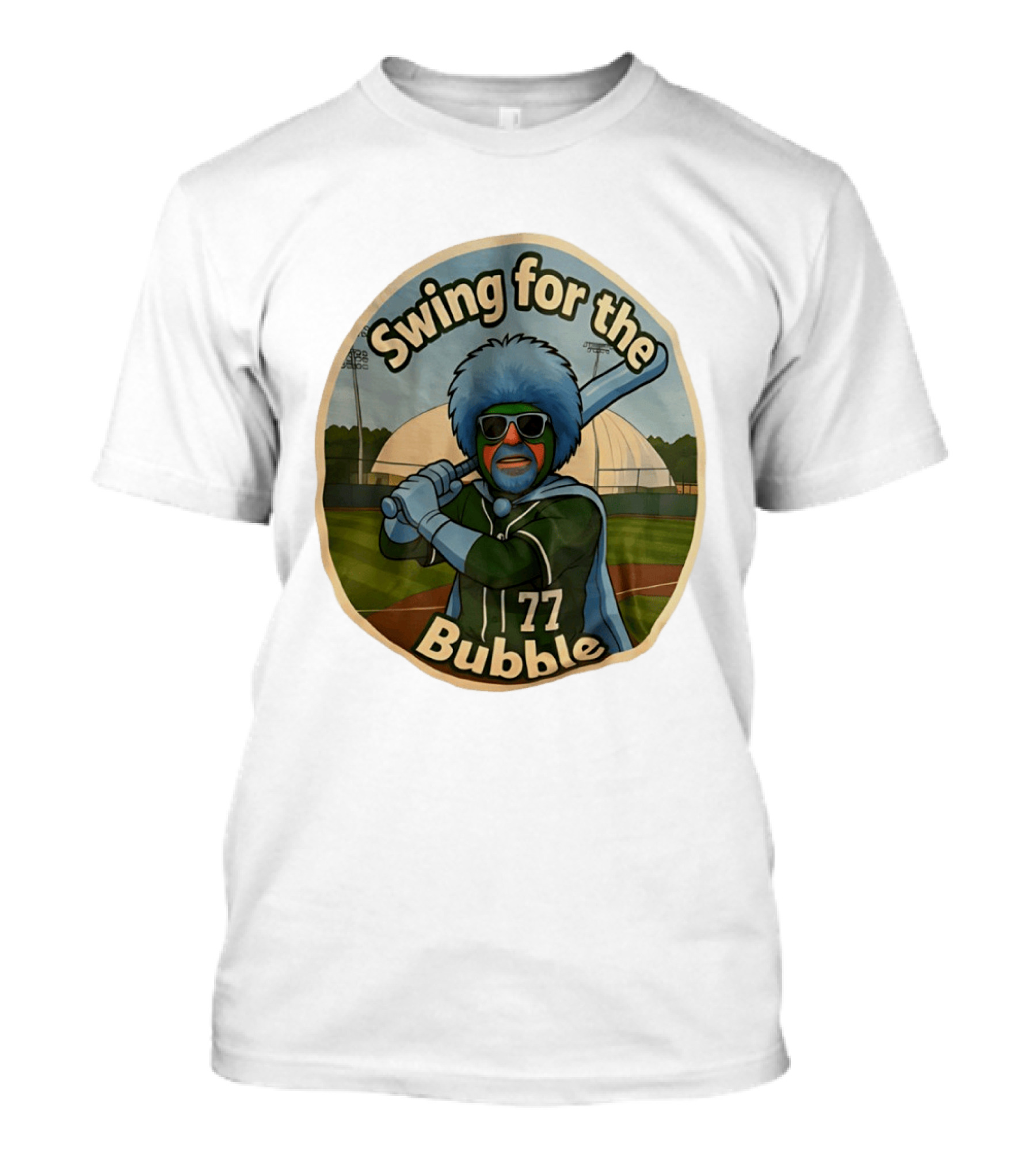 Swing For The Bubble 77 Tulane Green Wave Baseball T-Shirt