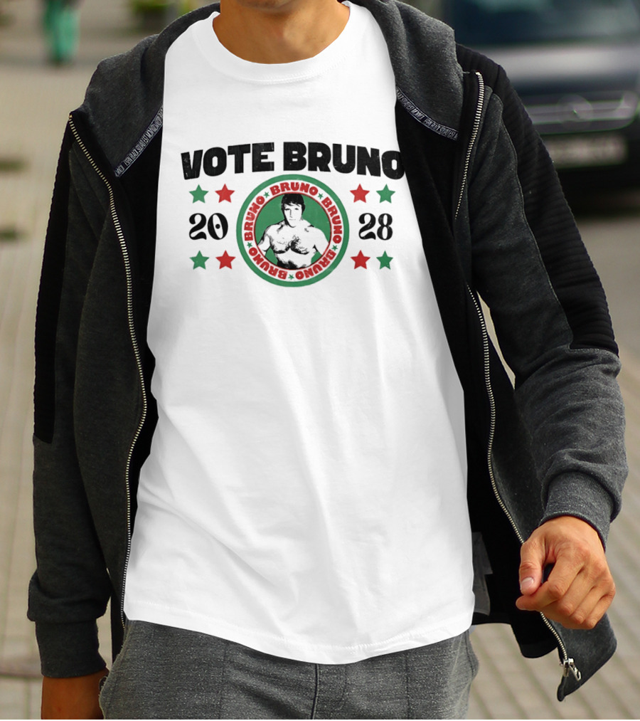 Vote Bruno 2028 Green Red Stars T-Shirt