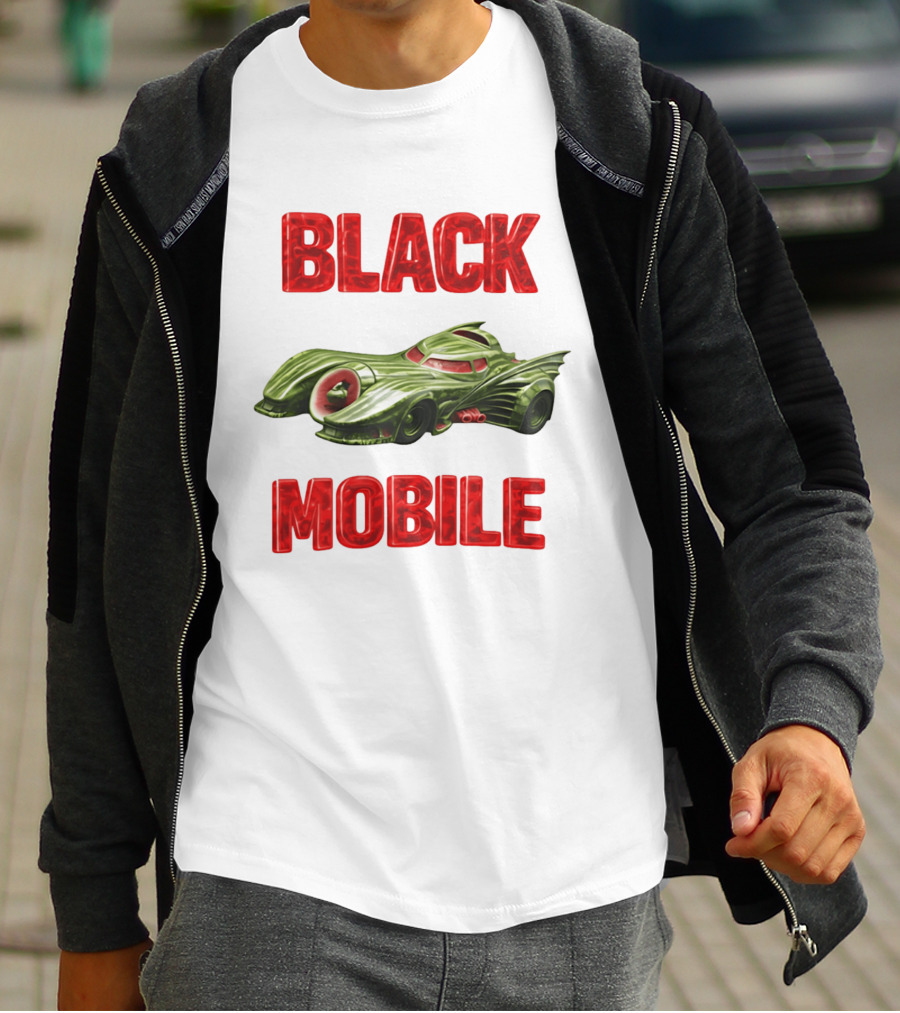 BLACK MOBILE Car Retro Inspired Vehicle T-Shirt