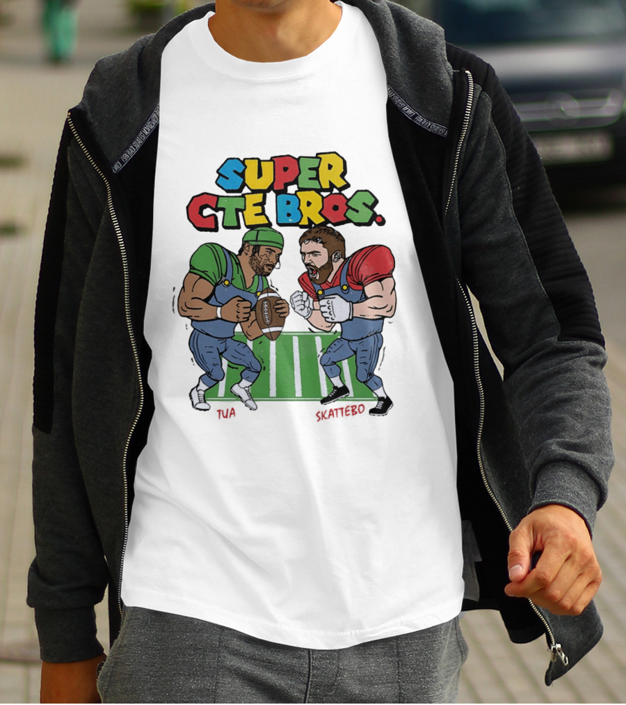 Super Cte Bros Tua Skattebo Cartoon Football Showdown T-Shirt