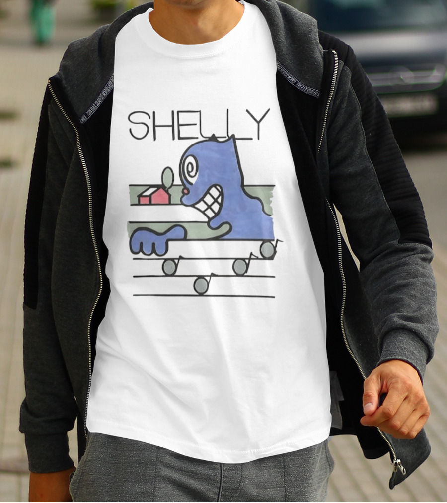 Shelly Cartoon Character With House And Music Notes T-Shirt