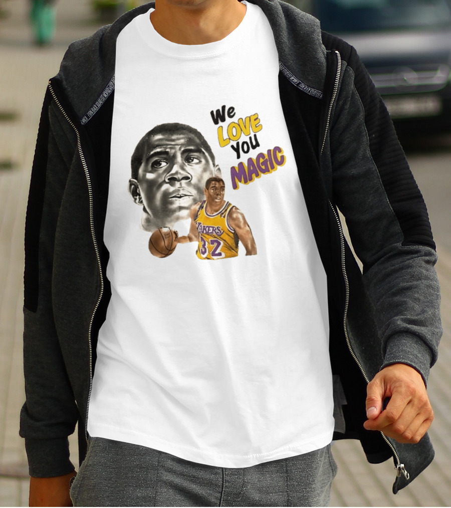 Los Angeles Lakers Magic Johnson We Love You Magic 32 Basketball Legend T-Shirt