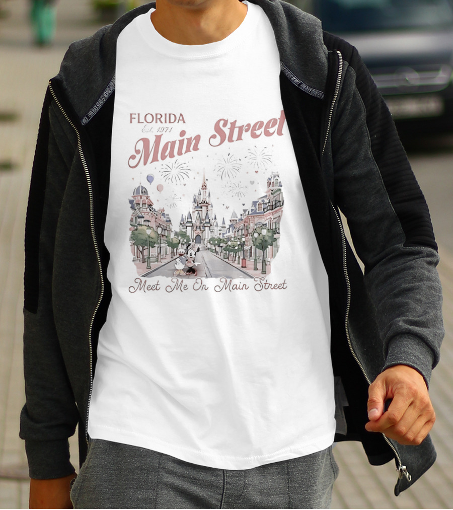 Florida Main Street Est 1971 Meets Me On Main Street Minnie Mickey T-Shirt