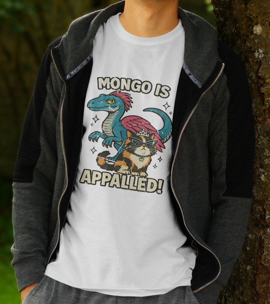 Mongo Is Appalled Dungeon Crawler Carl Dinosaur And Cat T-Shirt