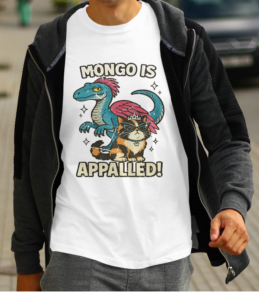 Mongo Is Appalled Dungeon Crawler Carl Dinosaur And Cat T-Shirt