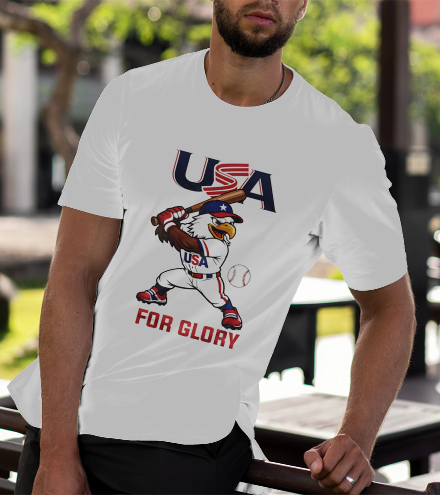 USA Baseball Eagle For Glory World US Baseball T-Shirt