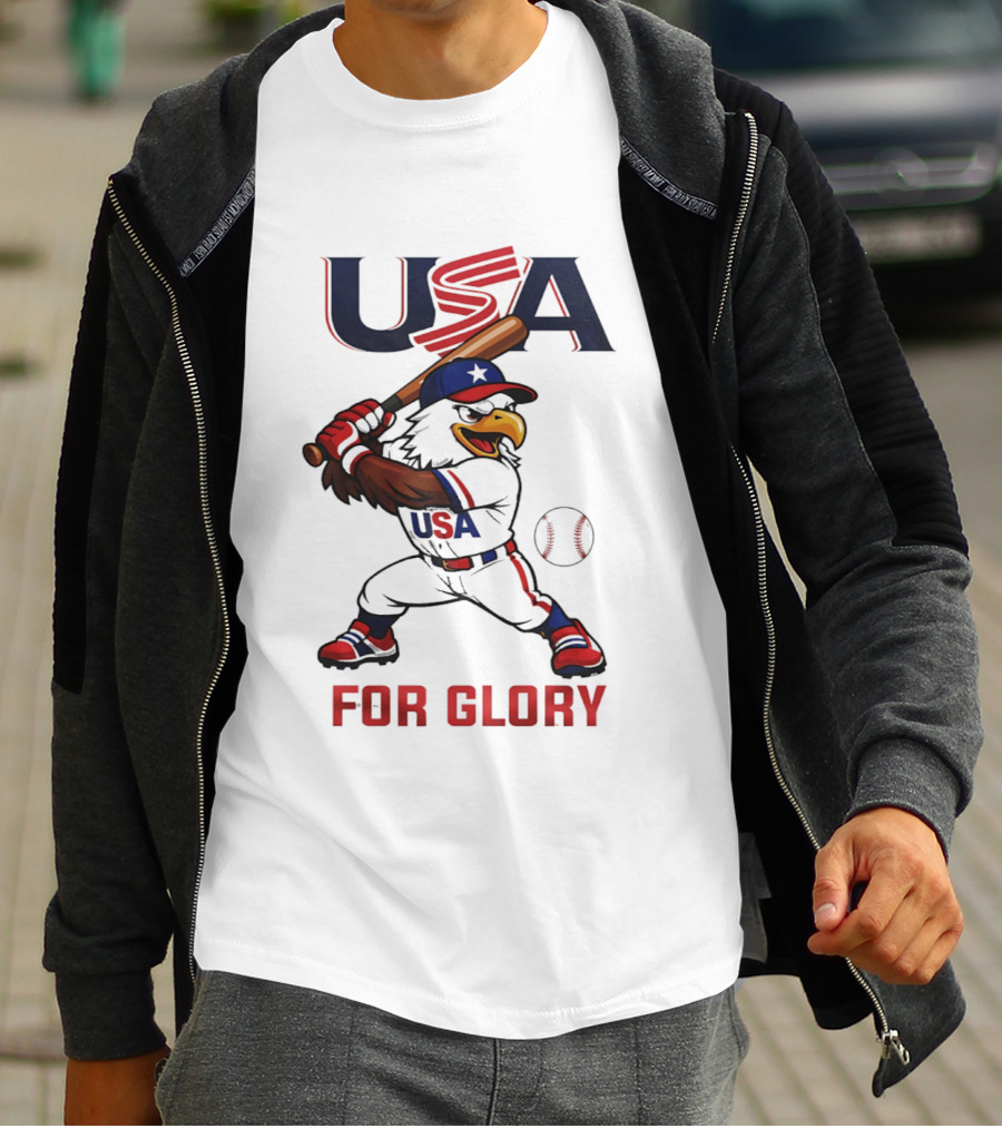 USA Baseball Eagle For Glory World US Baseball T-Shirt