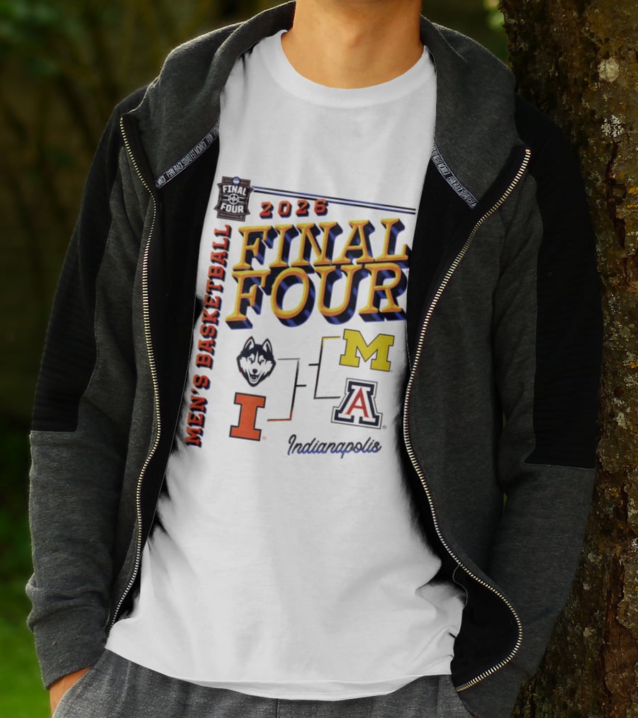 2026 Final Four Indianapolis Men's Basketball Illinois Huskies Michigan Arizona T-Shirt