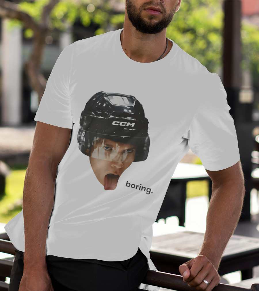 Ilya Rozanov Connor Storrie CCM Heated Rivalry 2026 Boring Helmet Tongue Out T-Shirt
