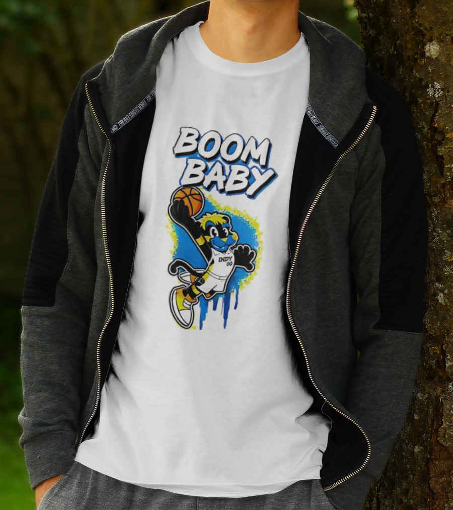 Indiana Pacers Boom Baby Mascot Dunk Basketball T-Shirt