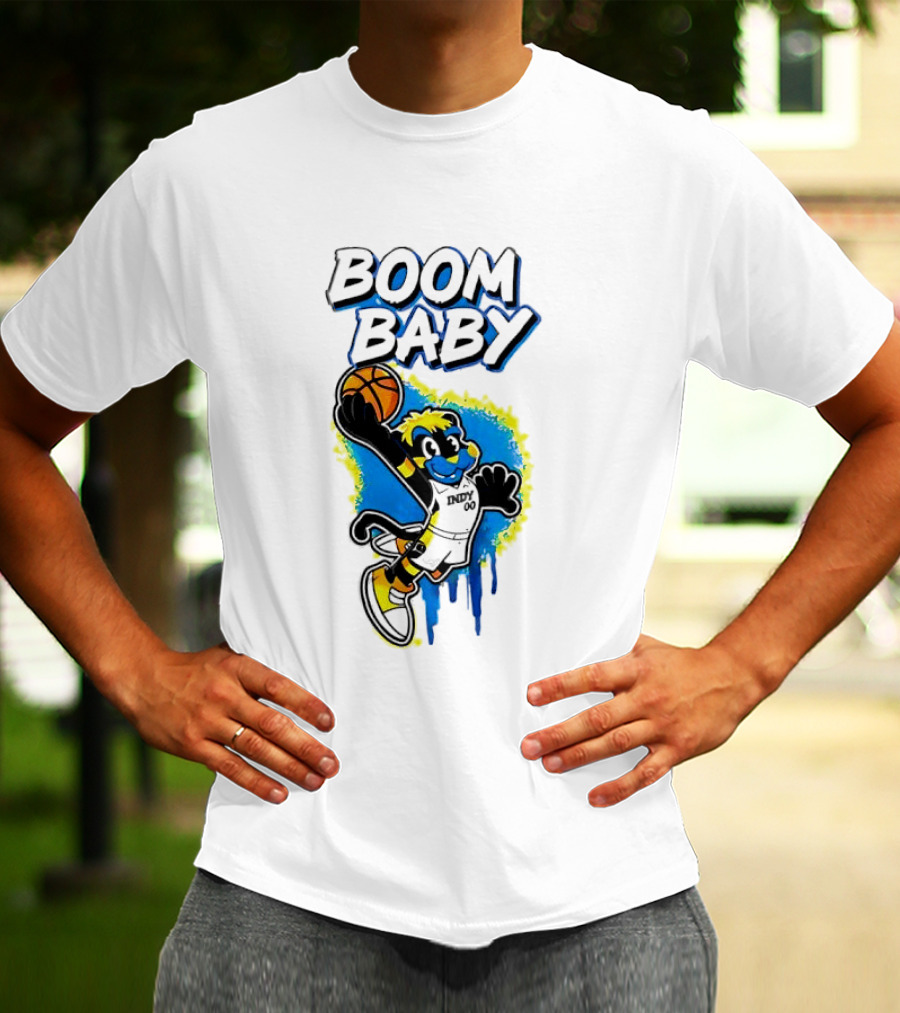 Indiana Pacers Boom Baby Mascot Dunk Basketball T-Shirt