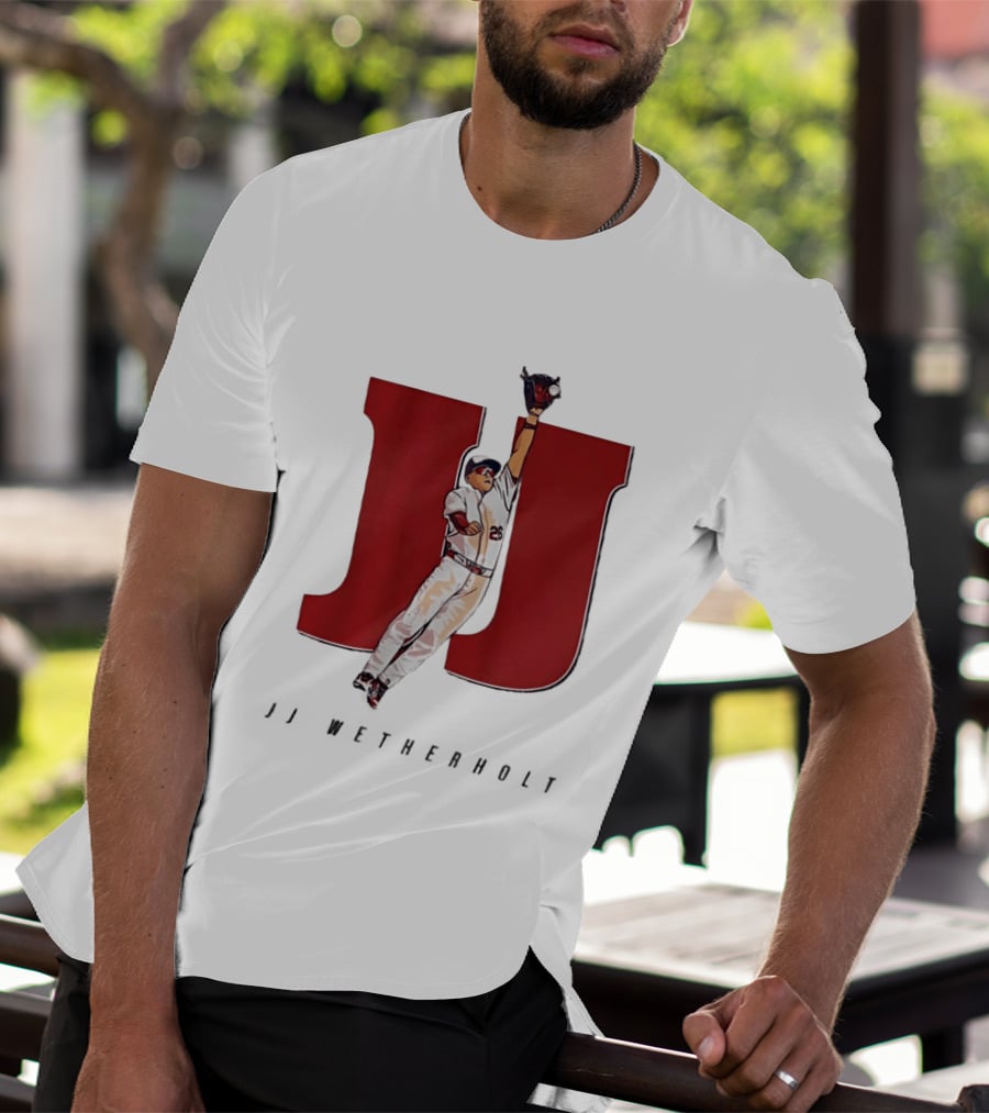 JJ Wetherholt St Louis Cardinals Mad Hops Baseball Player Jumping Action T-Shirt