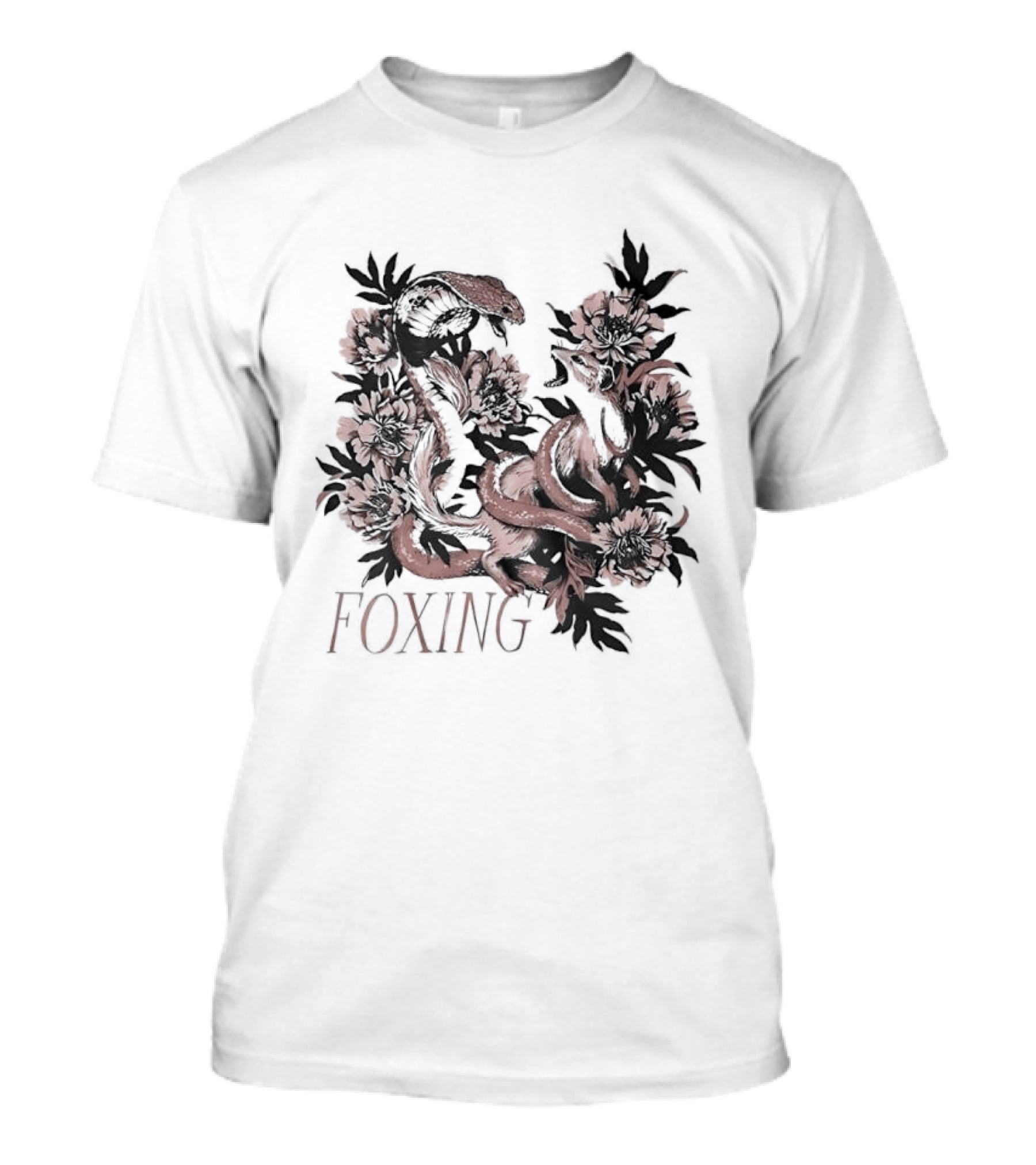 Foxing Snake And Fox Floral T-Shirt