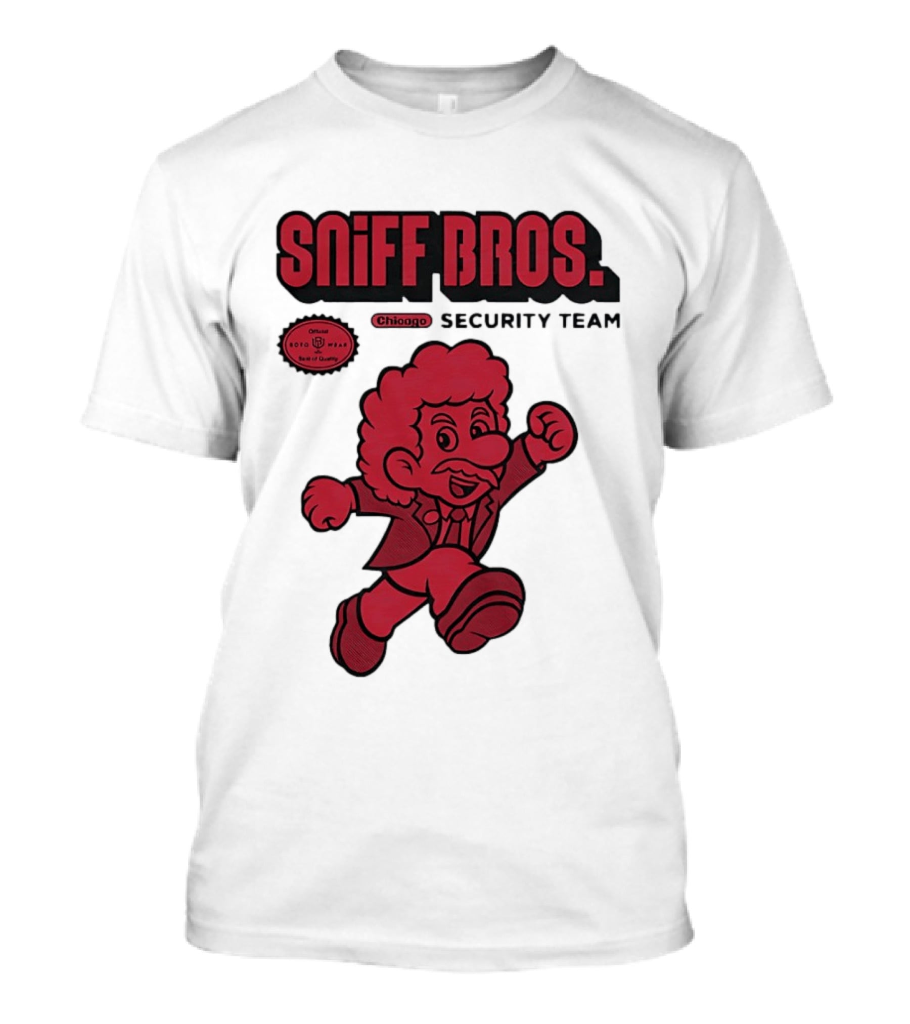 Sniff Bros Chicago Security Team Retro Style Character Official Quality Seal T-Shirt