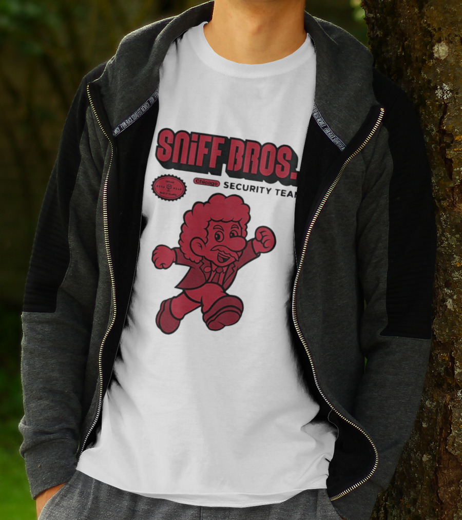 Sniff Bros Chicago Security Team Retro Style Character Official Quality Seal T-Shirt