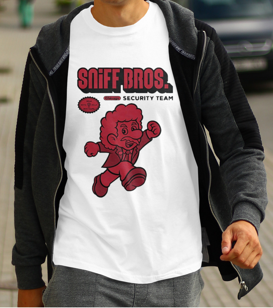 Sniff Bros Chicago Security Team Retro Style Character Official Quality Seal T-Shirt