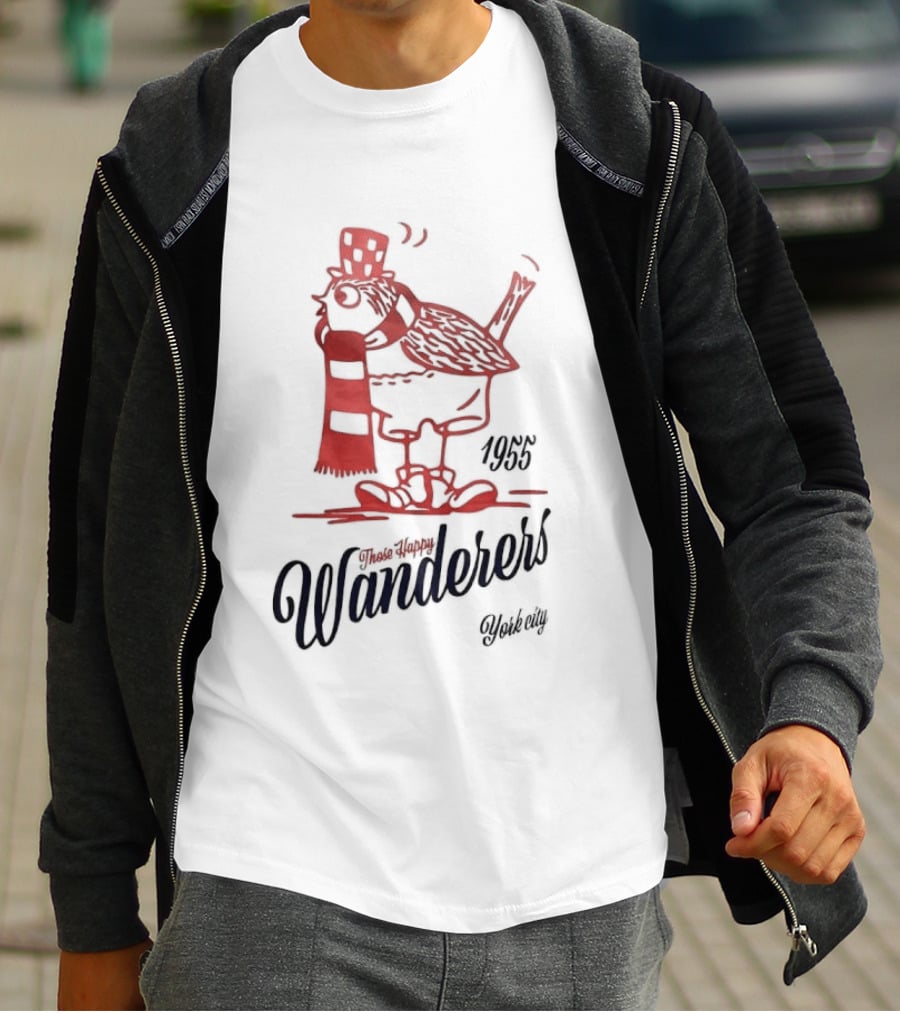 Those Happy Wanderers 1955 York City Cartoon Bird With Scarf T-Shirt