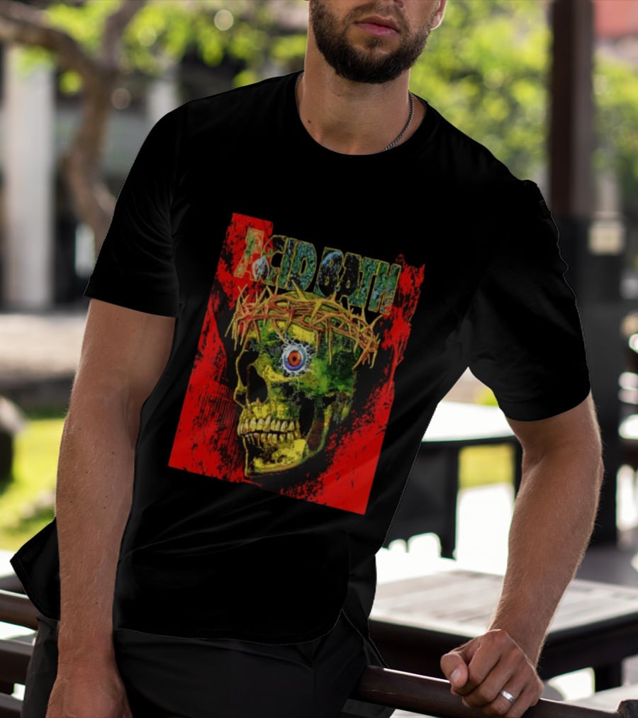 Acid Bath Skull Crown Of Thorns Red T-Shirt
