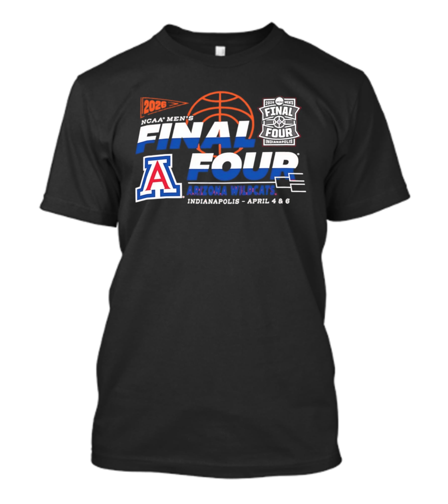Arizona Wildcats NCAA Men's Basketball Final Four 2026 Indianapolis April 4 6 T-Shirt