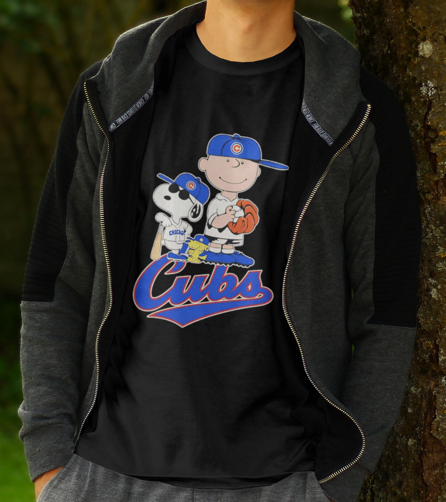 Peanuts Snoopy Woodstock Charlie Brown Chicago Cubs Baseball MLB 2026 T-Shirt