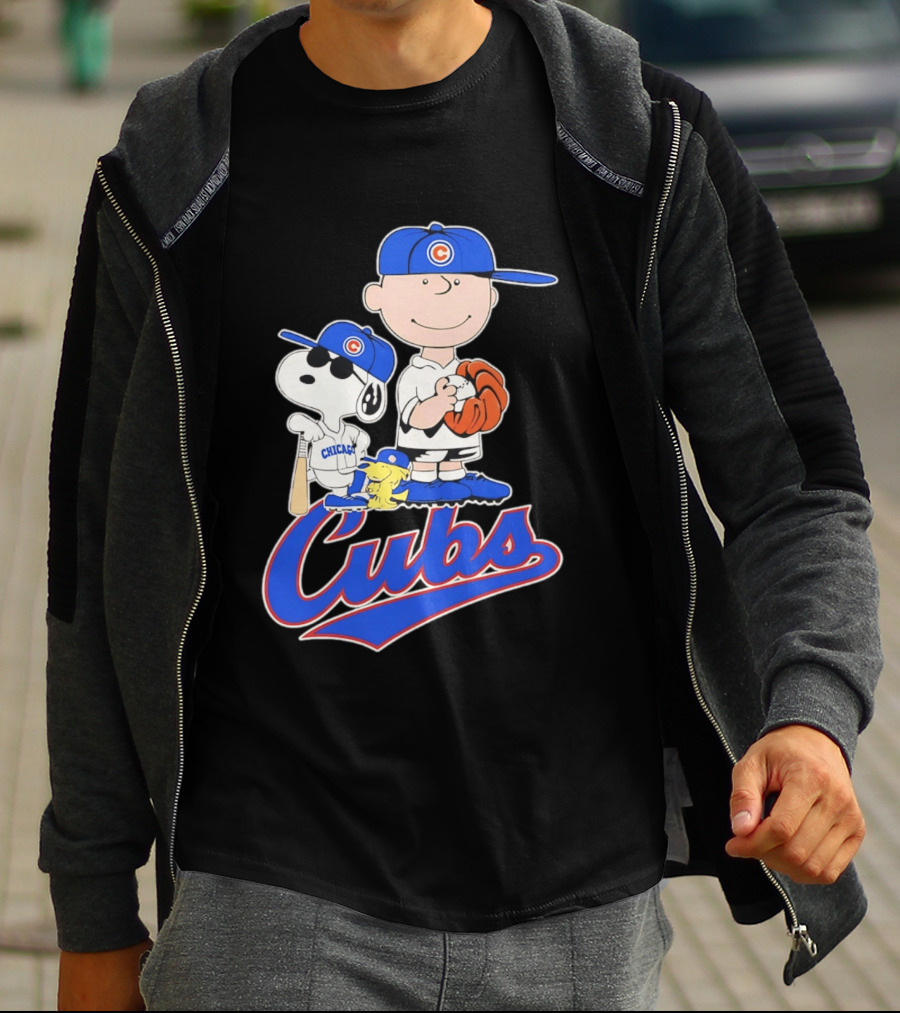 Peanuts Snoopy Woodstock Charlie Brown Chicago Cubs Baseball MLB 2026 T-Shirt