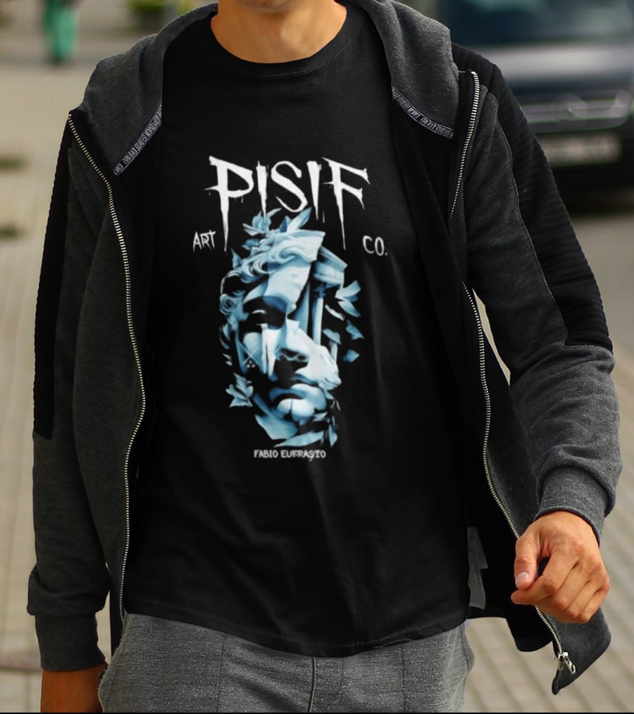 PISIF Co. Fabio Eufrasio Art Cracked Statue Leaf T-Shirt