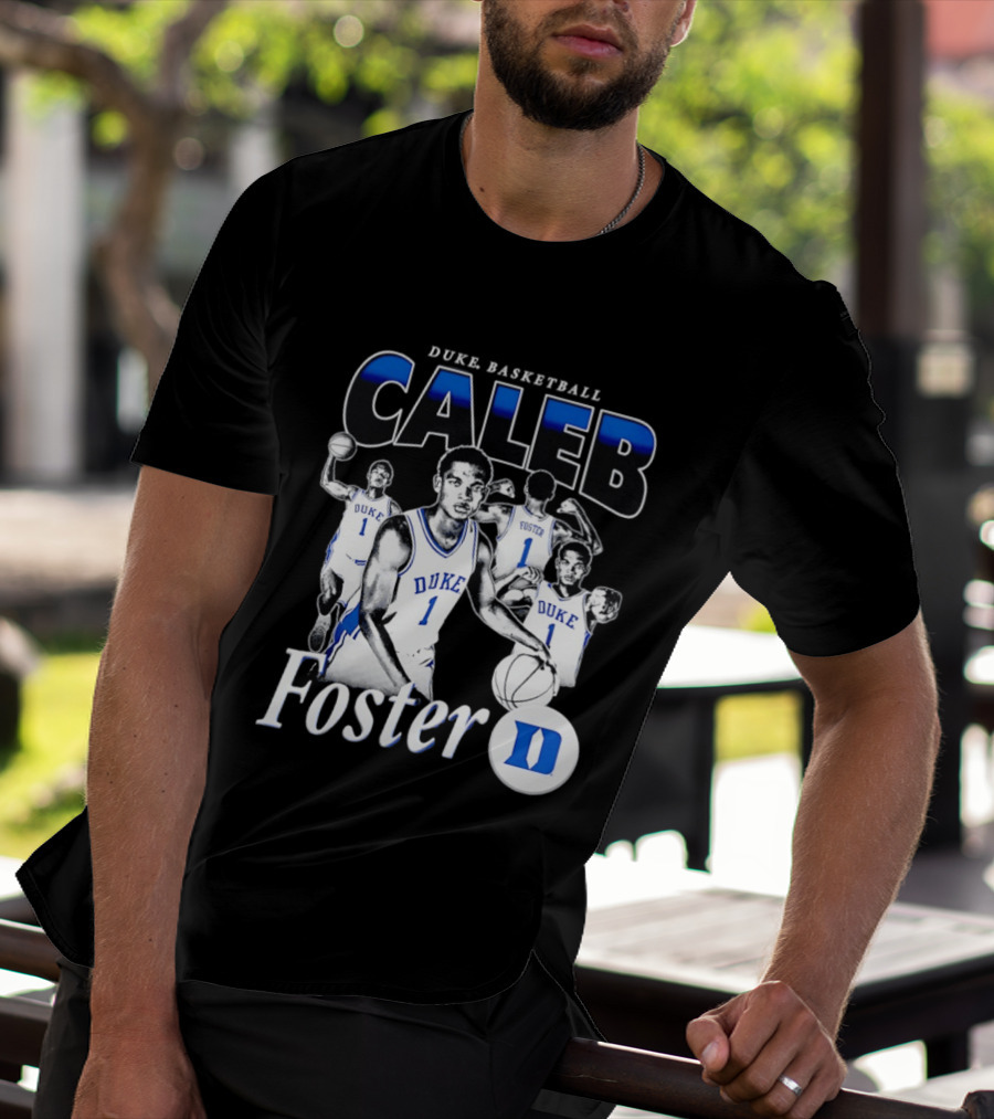 Duke Basketball Caleb Foster Blue Devils D T-Shirt