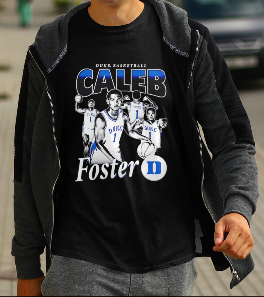 Duke Basketball Caleb Foster Blue Devils D T-Shirt