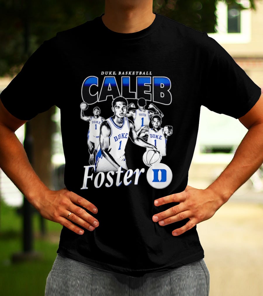 Duke Basketball Caleb Foster Blue Devils D T-Shirt