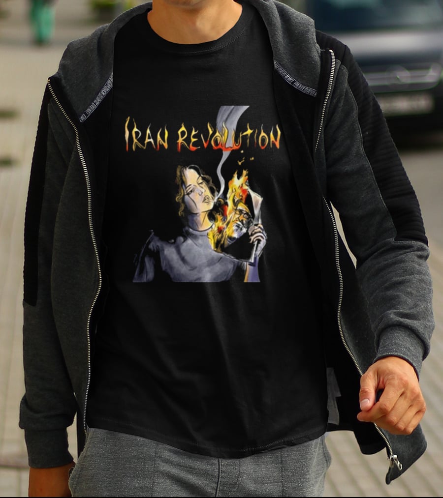 Iran Revolution Smoking Persian Girl Flaming Artistry T-Shirt