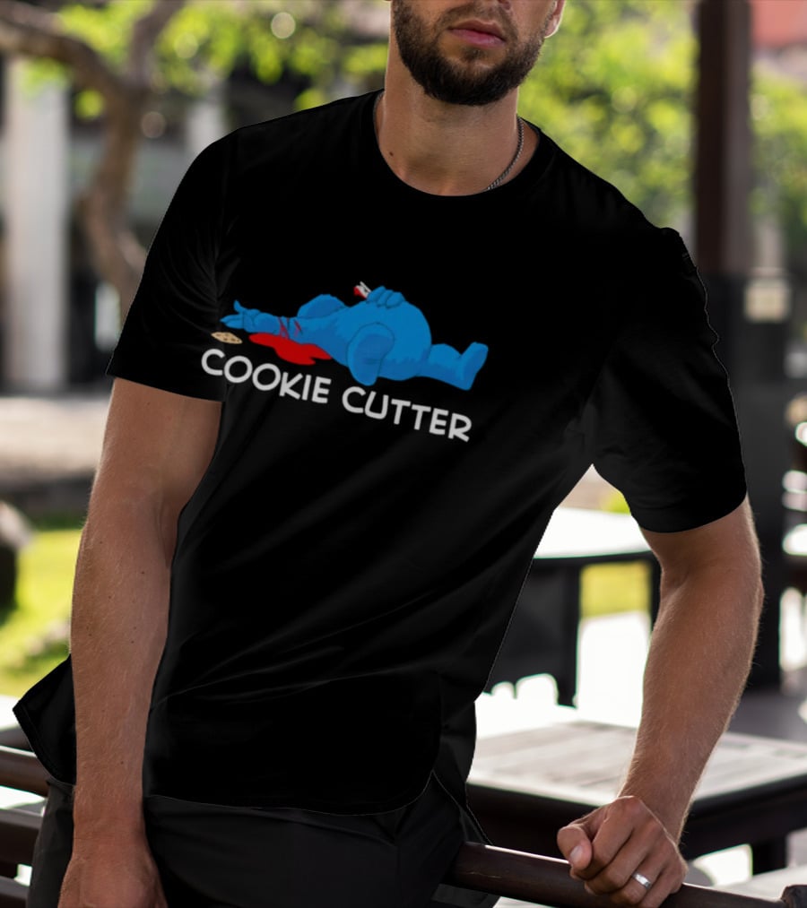 COOKIE CUTTER Blue Monster Humor Cartoon T-Shirt