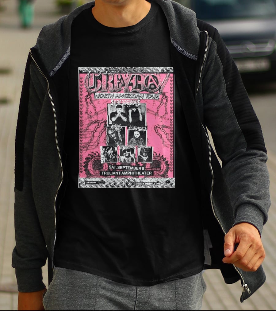 Greytay North American Tour Greyday Records Presents Suicideboys Charlotte NC September 5 Truliant Amphitheater T-Shirt