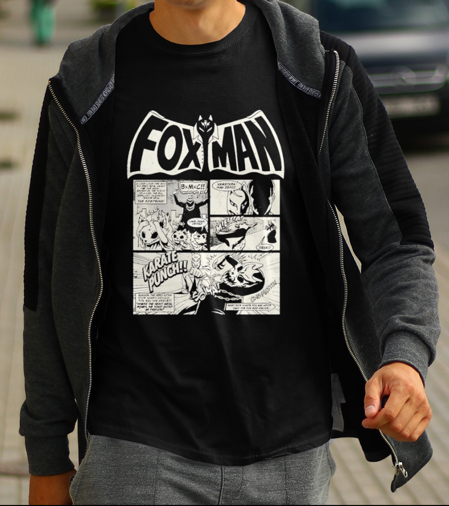 Fox Man Comic Babymetal Dead Pop Festival Japan 2026 Batman Style Panels Graphic Punch T-Shirt