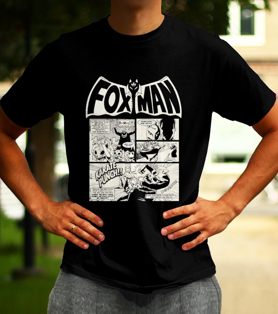 Fox Man Comic Babymetal Dead Pop Festival Japan 2026 Batman Style Panels Graphic Punch T-Shirt