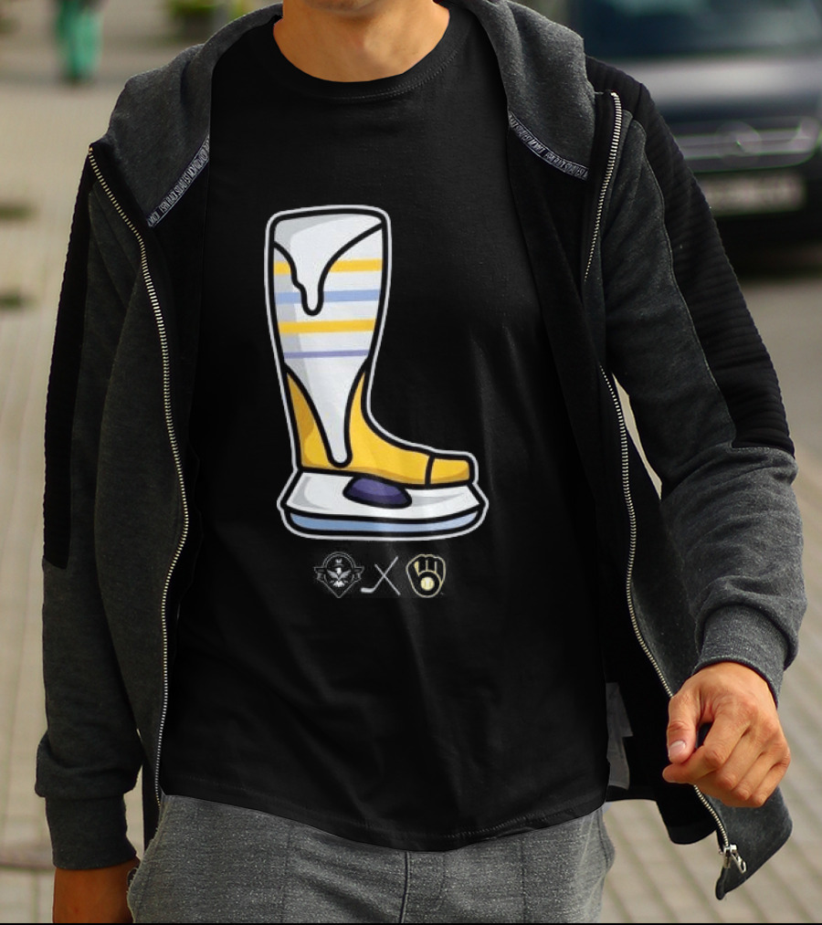 Milwaukee Brewers X Admirals Special Skate Boot Icon With Brewers T-Shirt