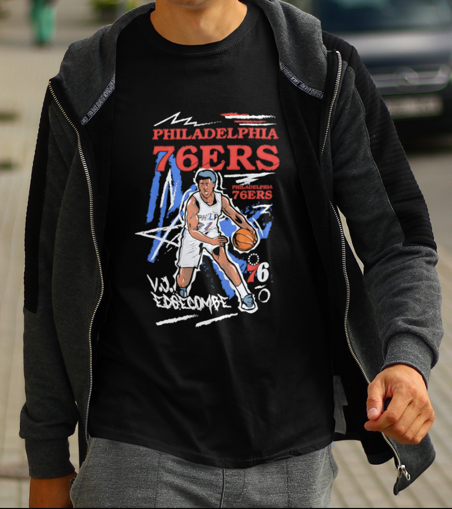 Philadelphia 76ers VJ Edgecombe NBA Player Cartoon 76 T-Shirt