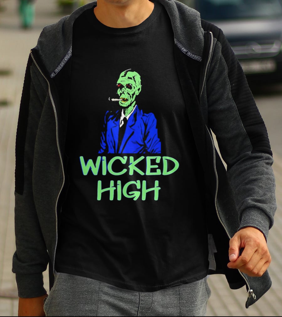 Wicked High Stoned Zombie In Suit Smoking Cigarette T-Shirt