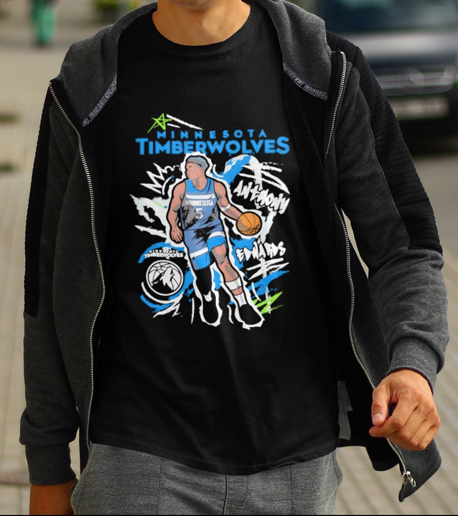 Minnesota Timberwolves Anthony Edwards Basketball NBA Player 5 Cartoon T-Shirt