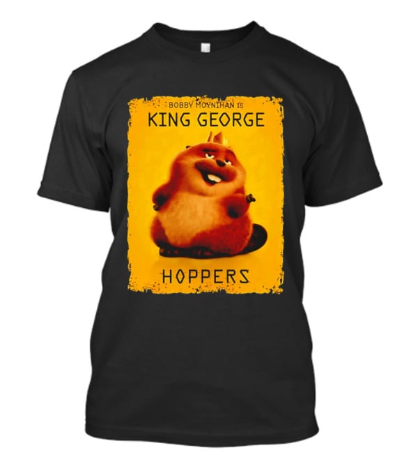 Bobby Moynihan Is King George Hoppers Smiling Cartoon Character With Crown On Orange T-Shirt