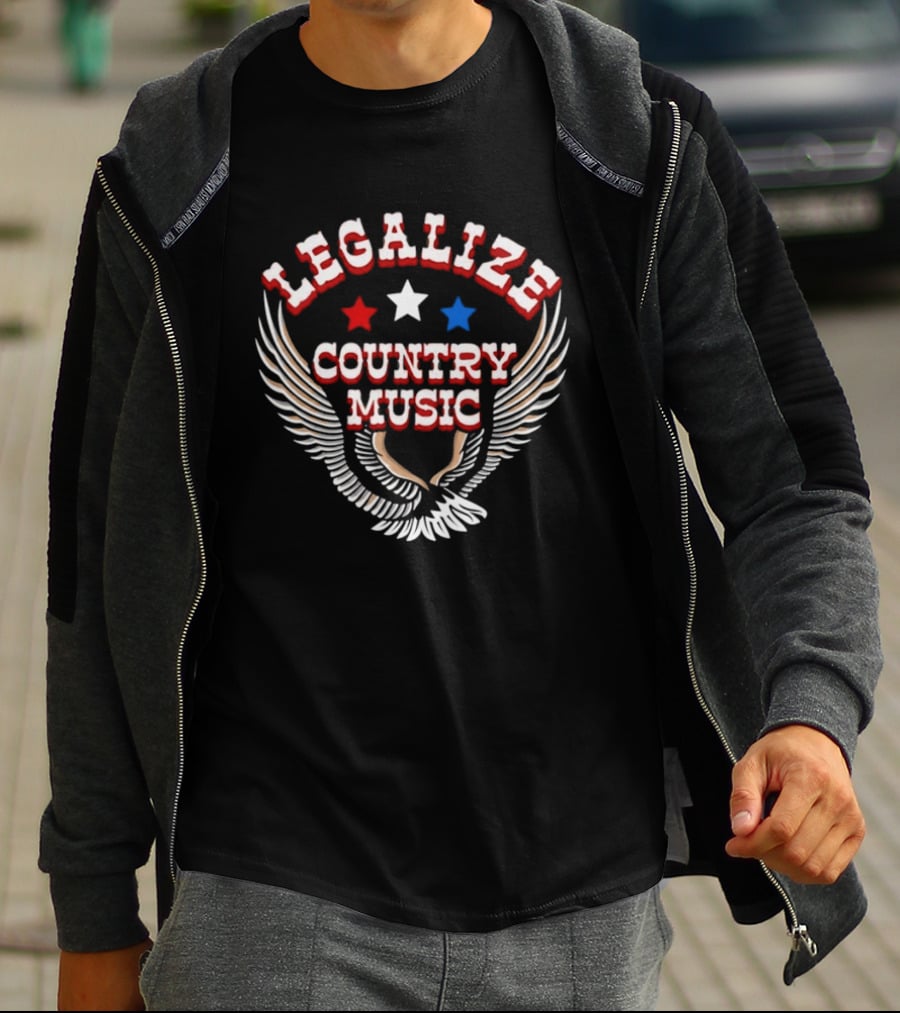 Legalize Country Music Patriotic Stars And Winged T-Shirt