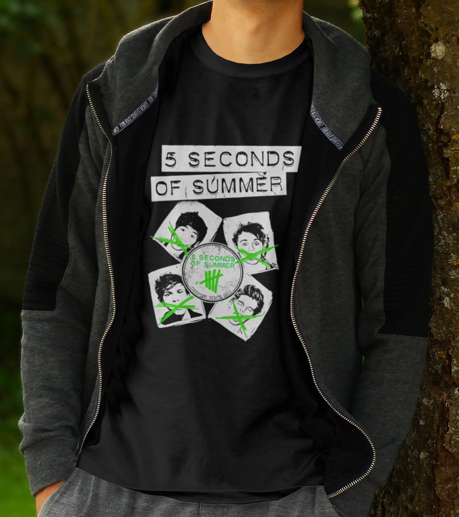 5 Seconds Of Summer 5SOS Green Iconic Faces Derping Since 2011 T-Shirt
