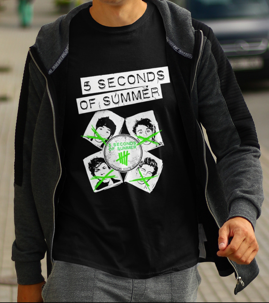 5 Seconds Of Summer 5SOS Green Iconic Faces Derping Since 2011 T-Shirt
