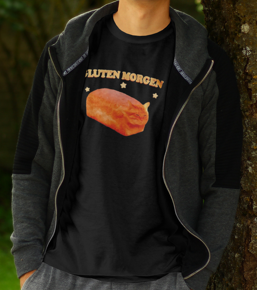 Gluten Morgen Funny Cat Bread Meme Star T-Shirt