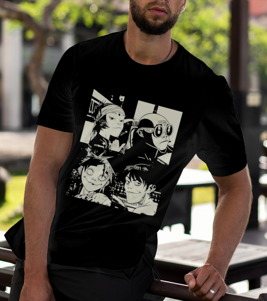 Gorillaz 2D Murdoc Niccals Noodle Russel Hobbs Animation T-Shirt
