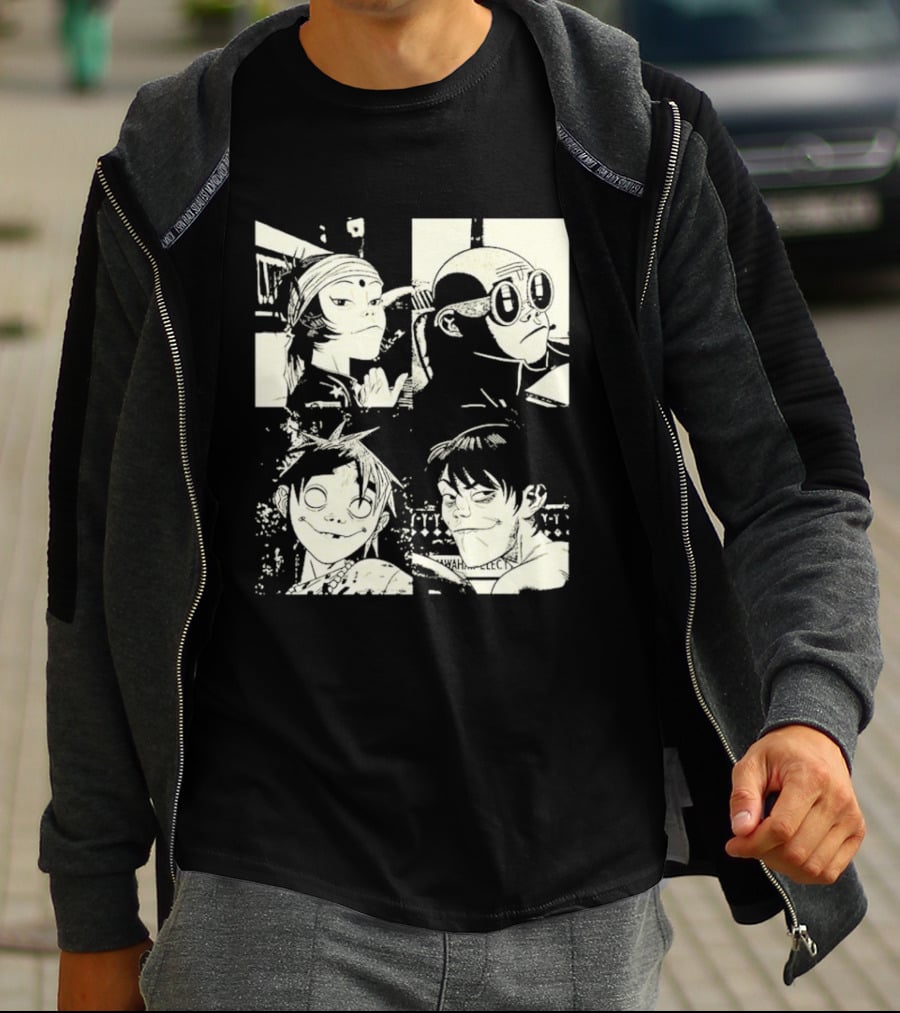 Gorillaz 2D Murdoc Niccals Noodle Russel Hobbs Animation T-Shirt